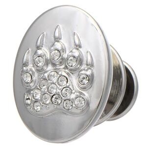 ✨NEW Bear Paw Silver Brooch Tack Pin with Crystal Accents